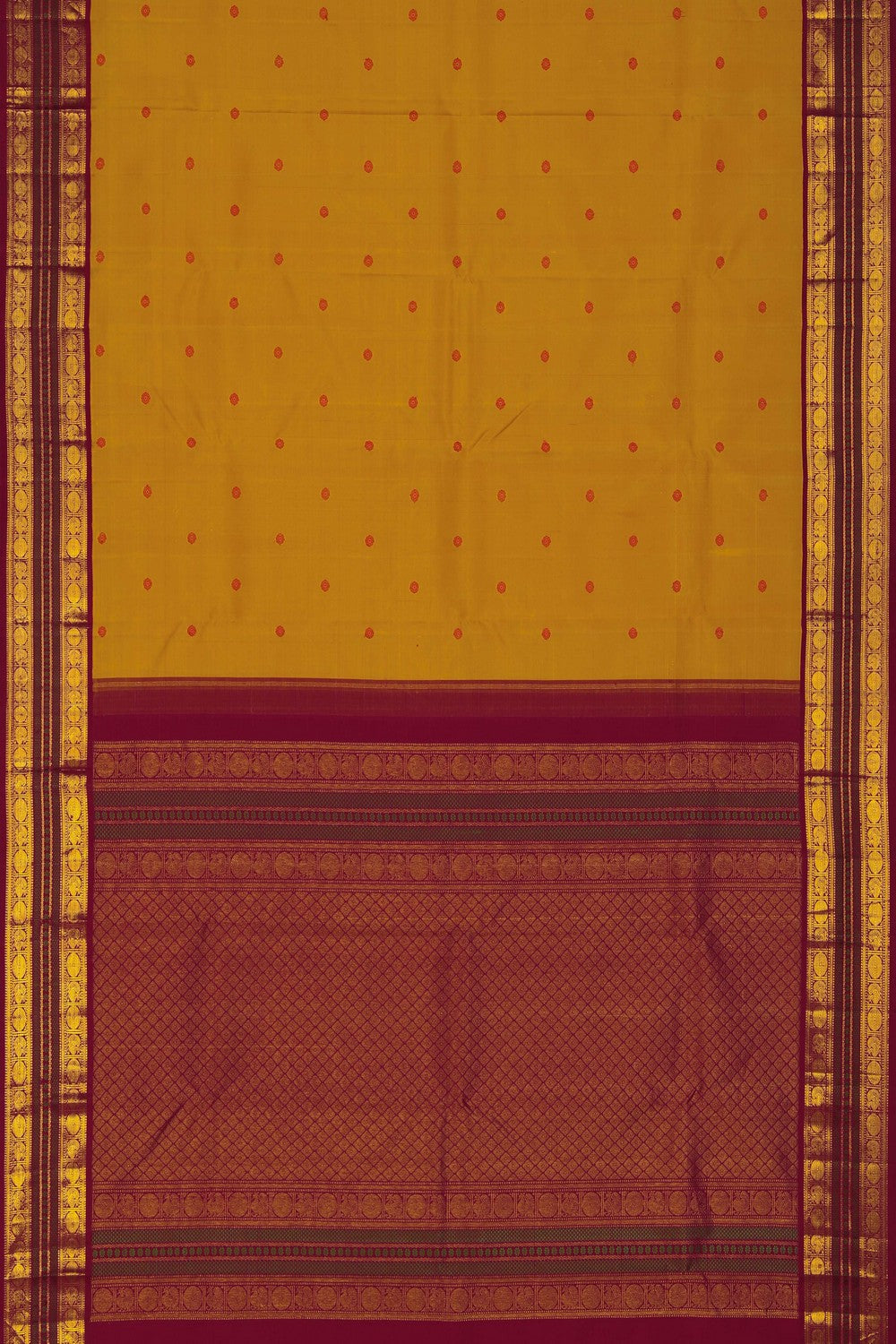 Image of Arani Silk Yellow Saree